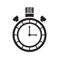 Time icon with a white background, Clock symbol, Stopwatch sign, vector illustration element