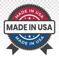 manufactured or made in USA badge flat icon for industrial product stamp vector