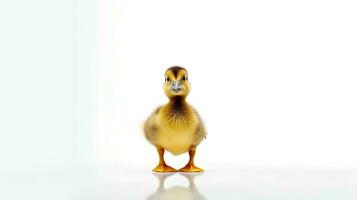 Photo of a duck on white background. Generative AI