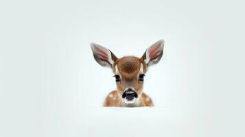 Photo of a deer on white background. Generative AI