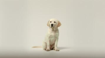 Photo of a golden retriever on white background. Generative AI