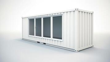 Mobile office buildings or container site office for construction site. Shipping container. Portable house and office cabins, illustration photo