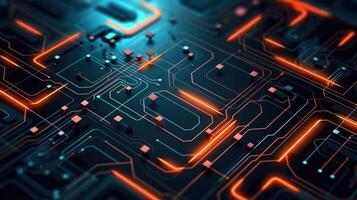 Close-up of circuit board. Electronic computer hardware technology. Motherboard digital chip. blurred concept, illustration photo