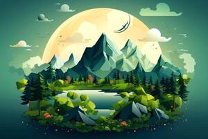 llustration images, Ecosystem restoration, environment day concept tree background. Ecology project concept, illustration photo