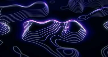 Animated outline topographic contour map. abstract cartography landscape. Transformation and movement of contour lines, geometric wavy background. Seamless loop 4k video