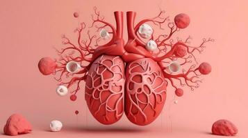 3d ilustración de el humano Organo sistemas, humano interno órganos anatomía. nervioso, circulatorio, digestivo, excretorio, urinario, y hueso sistemas médico educación concepto, generativo ai ilustración foto