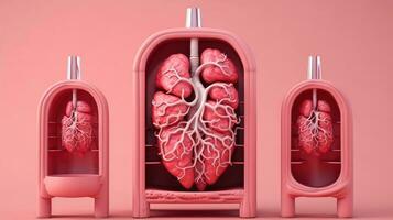 3D illustration of the human organ systems, Human internal organs. Anatomy. Nervous, circulatory, digestive, excretory, urinary,and bone systems. Medical education concept, Generative AI illustration photo