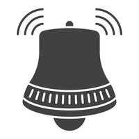 Alert ringing bell notification flat icon for apps or websites vector