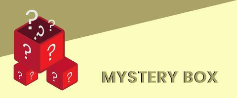 Mystery box or random loot box and gift box for web banner vector