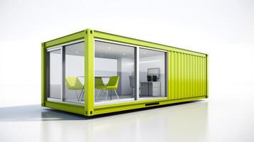 Mobile office buildings or container site office for construction site. Shipping container. Portable house and office cabins, illustration photo