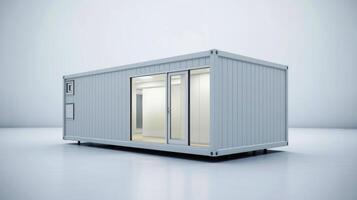 Mobile office buildings or container site office for construction site. Shipping container. Portable house and office cabins, illustration photo