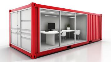 Mobile office buildings or container site office for construction site. Shipping container. Portable house and office cabins, illustration photo