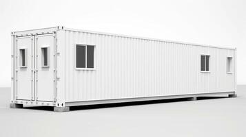 Mobile office buildings or container site office for construction site. Shipping container. Portable house and office cabins, illustration photo