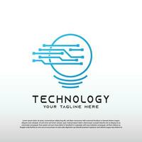 Technology logo with light bulb concept. bulb idea. technology and network icon -vector vector