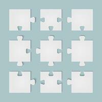 puzzle pieces icon with paper cut style for Business concepts, templates, layout, infographics. vector