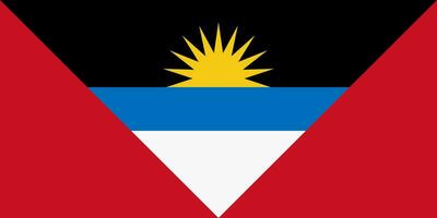 The national flag of Antigua and Barbuda with official colors. vector