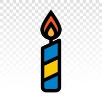 Lit candle flat icon for apps and websites vector