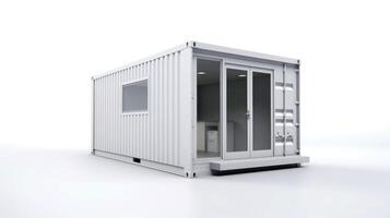 Mobile office buildings or container site office for construction site. Shipping container. Portable house and office cabins, illustration photo