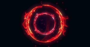ciencia ficción energía partículas esfera y ondas, resumen futurista esférico pelota de brillante neón puntos molécula o plasma orbe. resumen tecnología, ciencia, Ingenieria y artificial inteligencia, lazo video