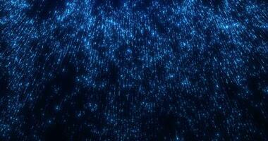 Abstract digital background of blue sparkling and glowing parts of dots with slight movement. Futuristic technology surface. Seamless loop 4k video. Screensaver animation video