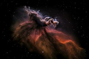 Zoom on star forming region in Soul Nebula, also known as IC 1848, in the constellation Cassiopeia , generate ai photo