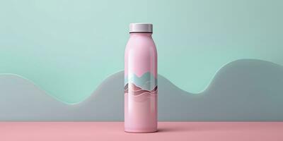 Water Bottle with beautiful background. Generative AI photo