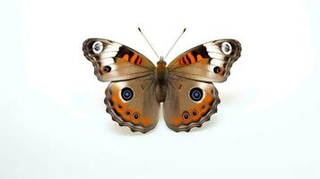 Photo of beautiful butterfly with brown color isolated on white background