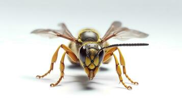 Photo of a wasp on white background. Generative AI