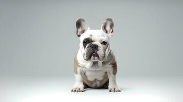 Photo of a Bulldog on white background. Generative AI