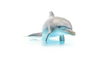 Photo of a dolphin on white background. Generative AI