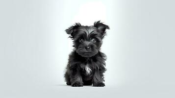 Photo of a Affenpinscher dog on white background. Generative AI