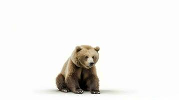 foto de un americano oso en blanco antecedentes. generativo ai