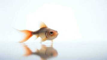 Photo of a corydoras catfish on white background. Generative AI