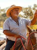 aporo, goiás, Brasil - 05 07 2023 lado de caballo montando evento abierto a el público foto