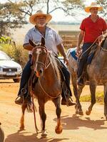 aporo, goiás, Brasil - 05 07 2023 lado de caballo montando evento abierto a el público foto