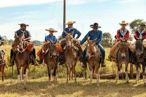 aporo, goiás, Brasil - 05 07 2023 lado de caballo montando evento abierto a el público foto