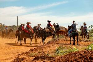 aporo, goiás, Brasil - 05 07 2023 lado de caballo montando evento abierto a el público foto