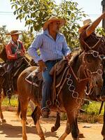 aporo, goiás, Brasil - 05 07 2023 lado de caballo montando evento abierto a el público foto