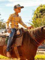 Apore, Goias, Brazil - 05 07 2023 Horseback riding event open to the public photo