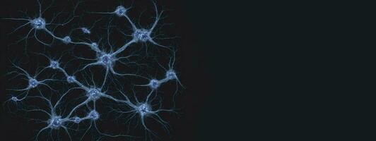 Neuronal network with electrical activity of neuron cells Generative AI photo