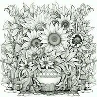Floral Coloring Pages photo