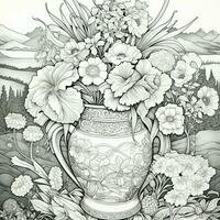 Floral Coloring Pages photo