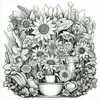 Floral Coloring Pages photo