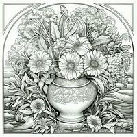 Floral Coloring Pages photo