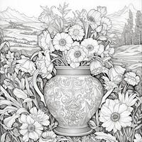 Floral Coloring Pages photo