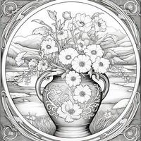 Floral Coloring Pages photo