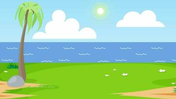 dessin animé Contexte vidéo avec mer et lumière du soleil video