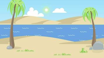 Cartoon Background with sea and natural beauty video