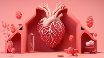 3D illustration of the human organ systems, Human internal organs. Anatomy. Nervous, circulatory, digestive, excretory, urinary,and bone systems. Medical education concept, Generative AI illustration photo