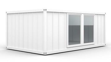 Mobile office buildings or container site office for construction site. Shipping container. Portable house and office cabins, illustration photo